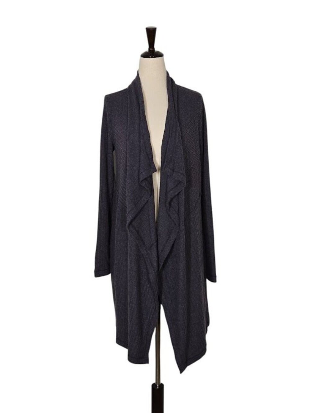H by Bordeaux Waterfall Cardigan XS black Ribbed Longline NWT